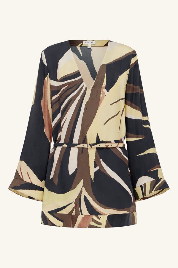 ECLIPSE SILK VISCOSE MINI DRESS W BELT_G