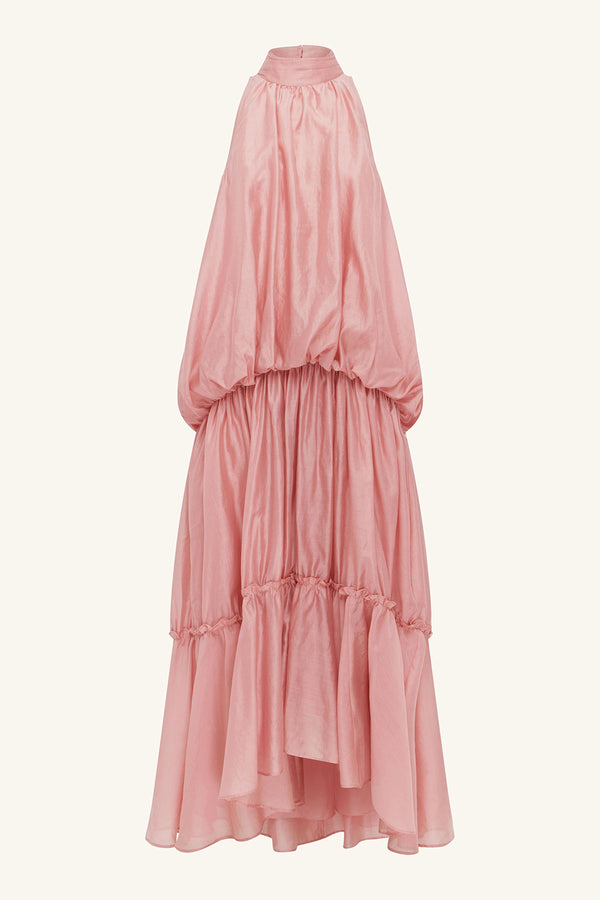 AURA BLOUSON MAXI DRESS - ROSEWATER_G