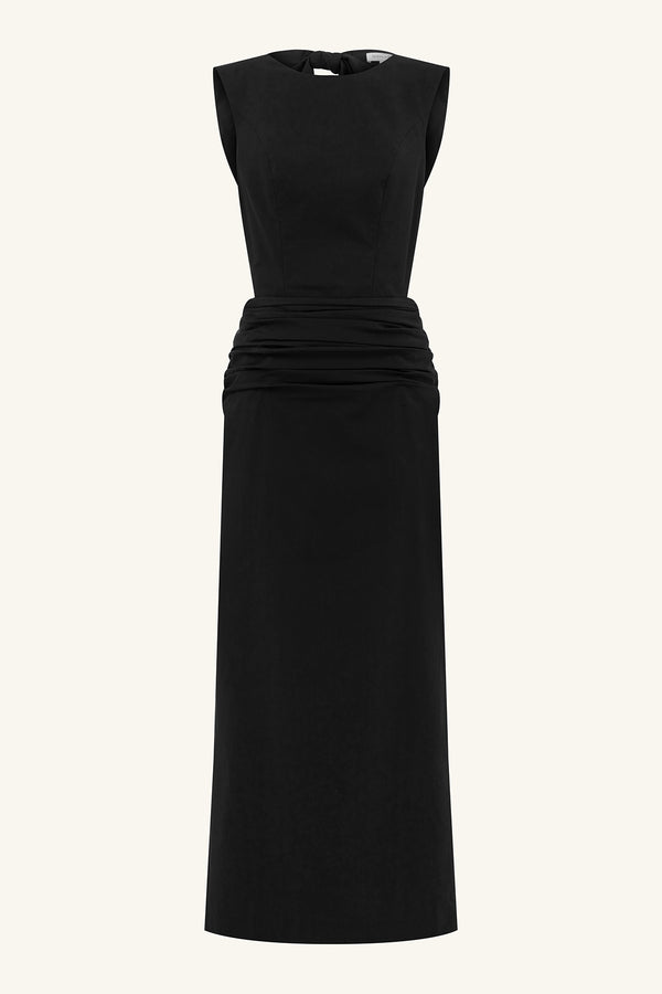 CAMPBELL BOW BACKLESS MAXI DRESS- BLACK_G