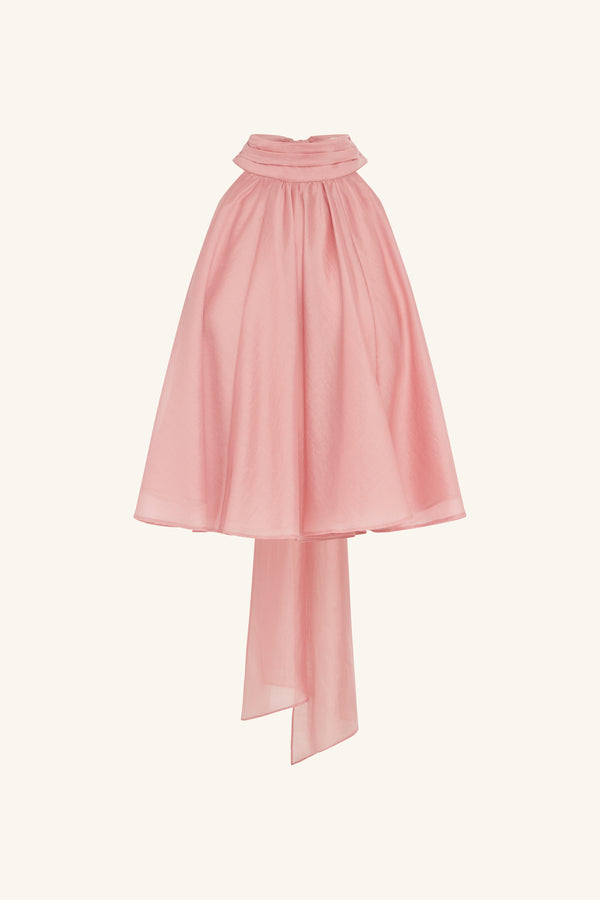 AURA SEMI SHEER HALTER TOP - ROSEWATER_G