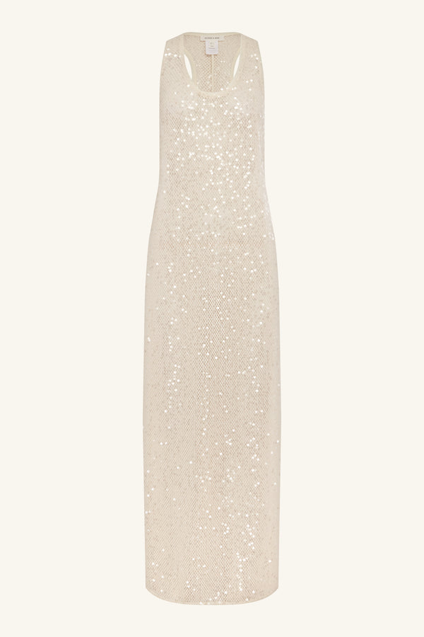 MIRELLE SHEER SEQUIN RACER BACK MAXI DRESS - OPAL_G