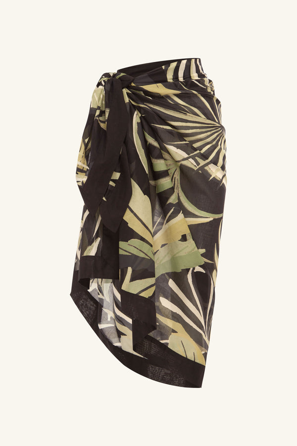CELINA COTTON VOILE SARONG- PISTACHIO/BLACK_G