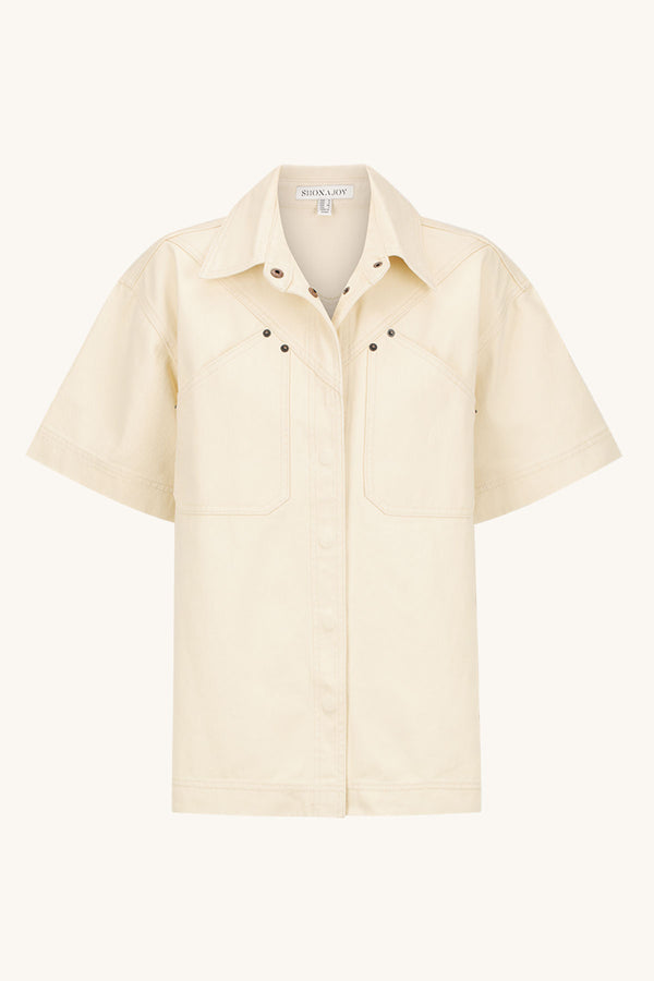 SIERRA SHORT SLEEVE SHIRT - CREAM_G