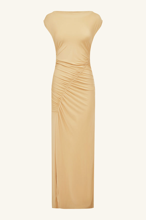 MIRO SLINKY JERSEY MAXI DRESS - SAND_G