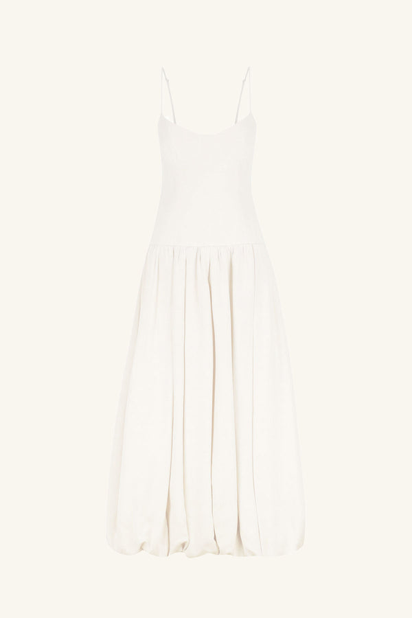 VENTO BUSTIER BUBBLE MIDI DRESS - IVORY_G