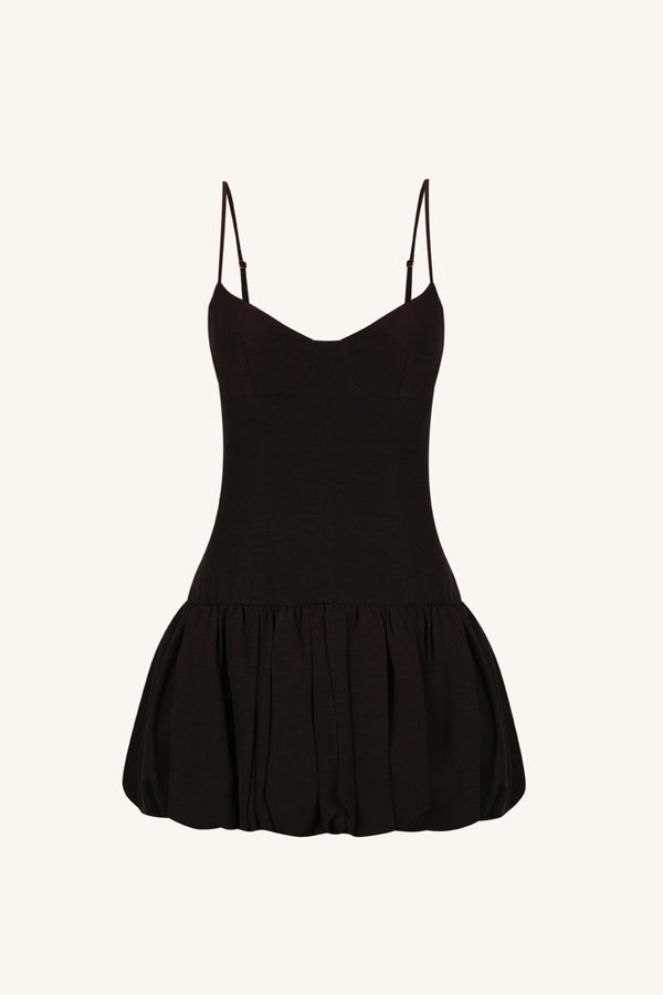 VENTO BUSTIER BUBBLE MINI DRESS - BLACK_G