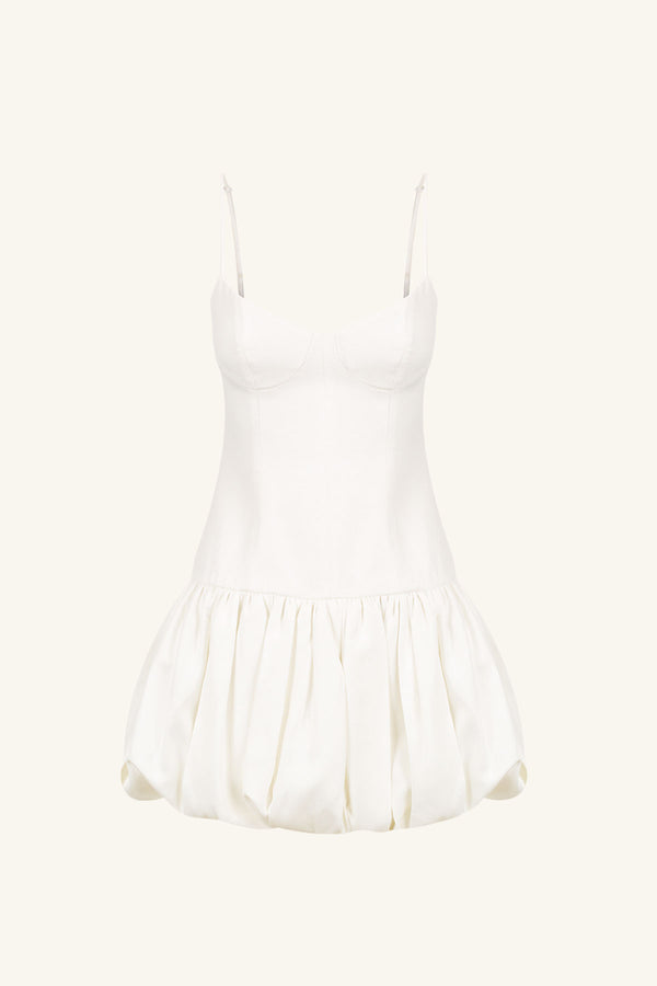 VENTO BUSTIER BUBBLE MINI DRESS - IVORY_G