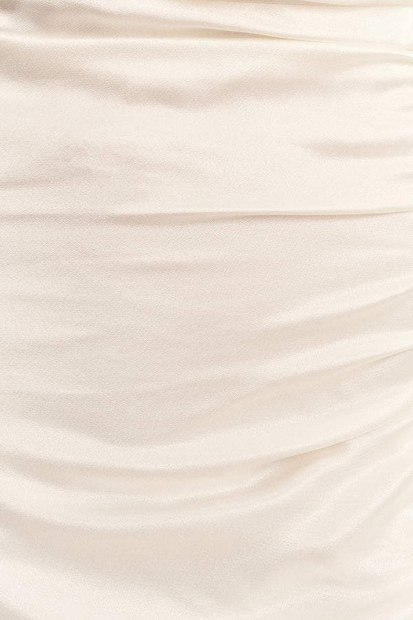 LA LUNE GATHERED MAXI DRESS - WHITE