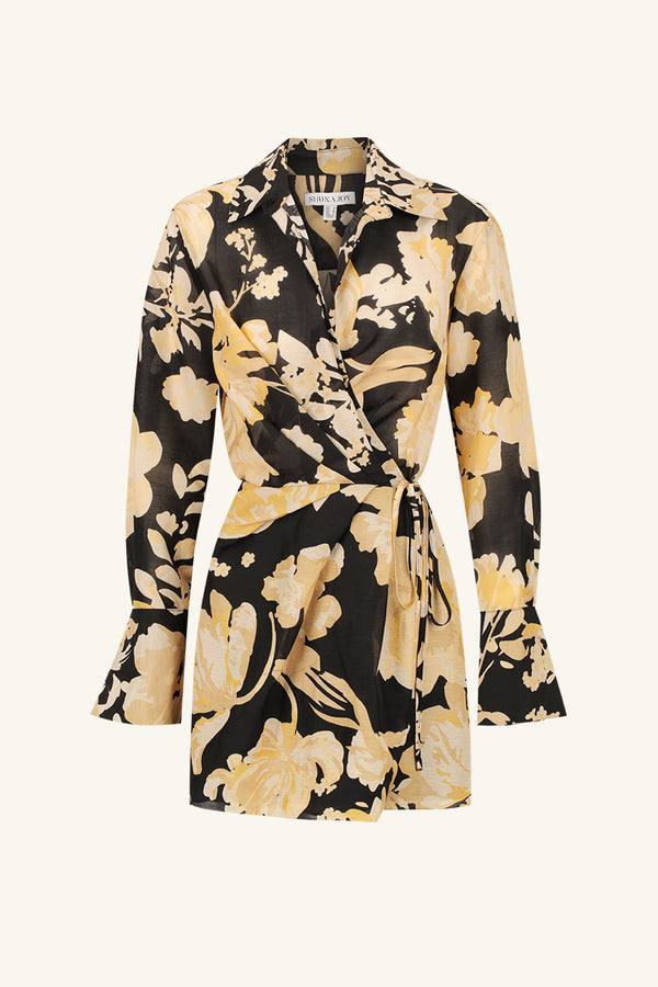 XENIA DRAPED SHIRT MINI DRESS_G
