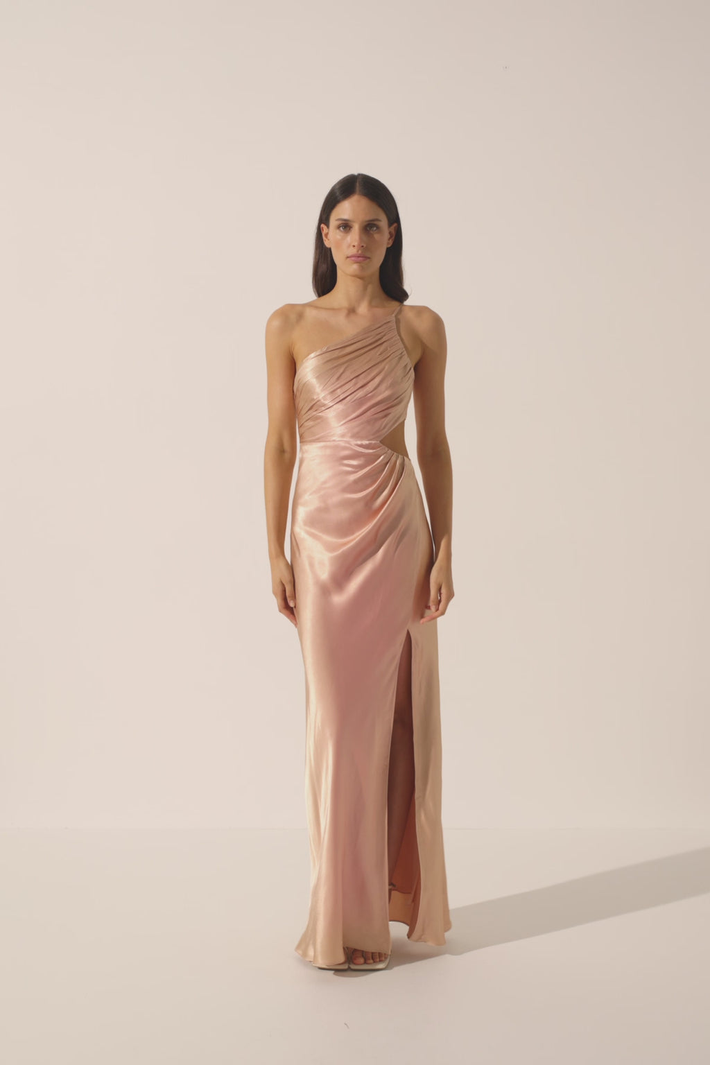 La Lune Asymmetrical Gathered Maxi Dress | Desert Rose | Dresses