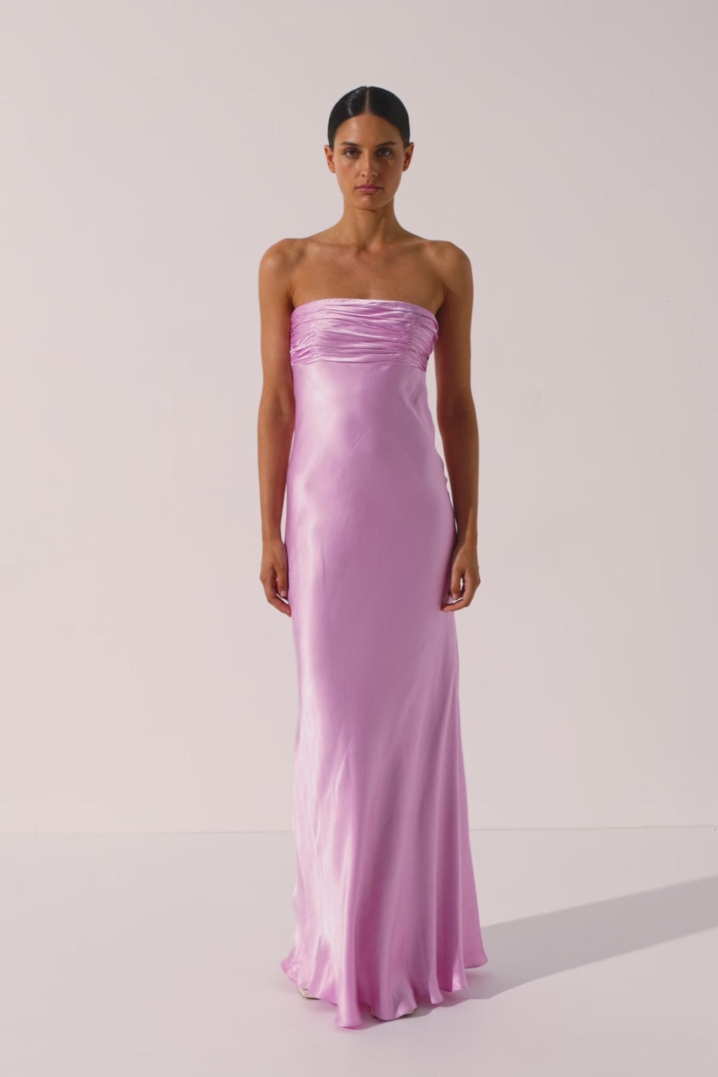 la lune strapless ruched bodice maxi dress peony La Lune Strapless Ruched Bodice Maxi Dress | Peony | Dresses