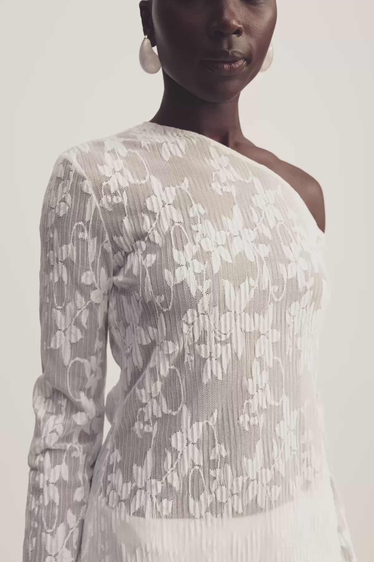 Binx Asymmetrical Long Sleeve Top | White | Tops | Shona Joy
