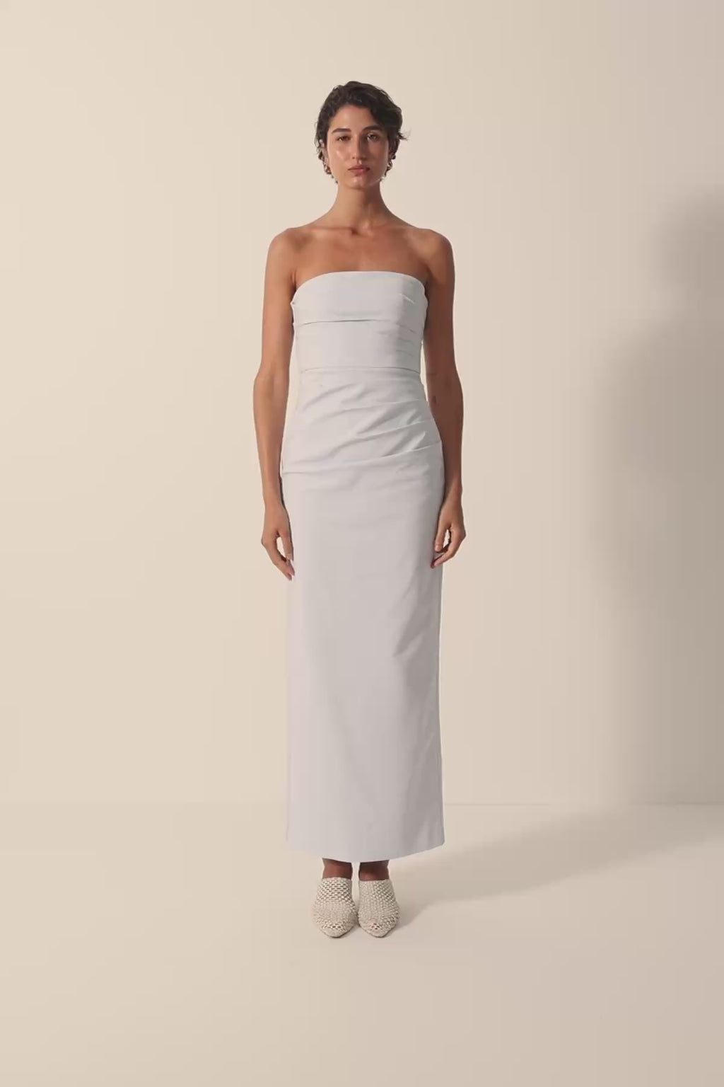 LANI STRAPLESS DRAPED MAXI DRESS | SKY | DRESSES