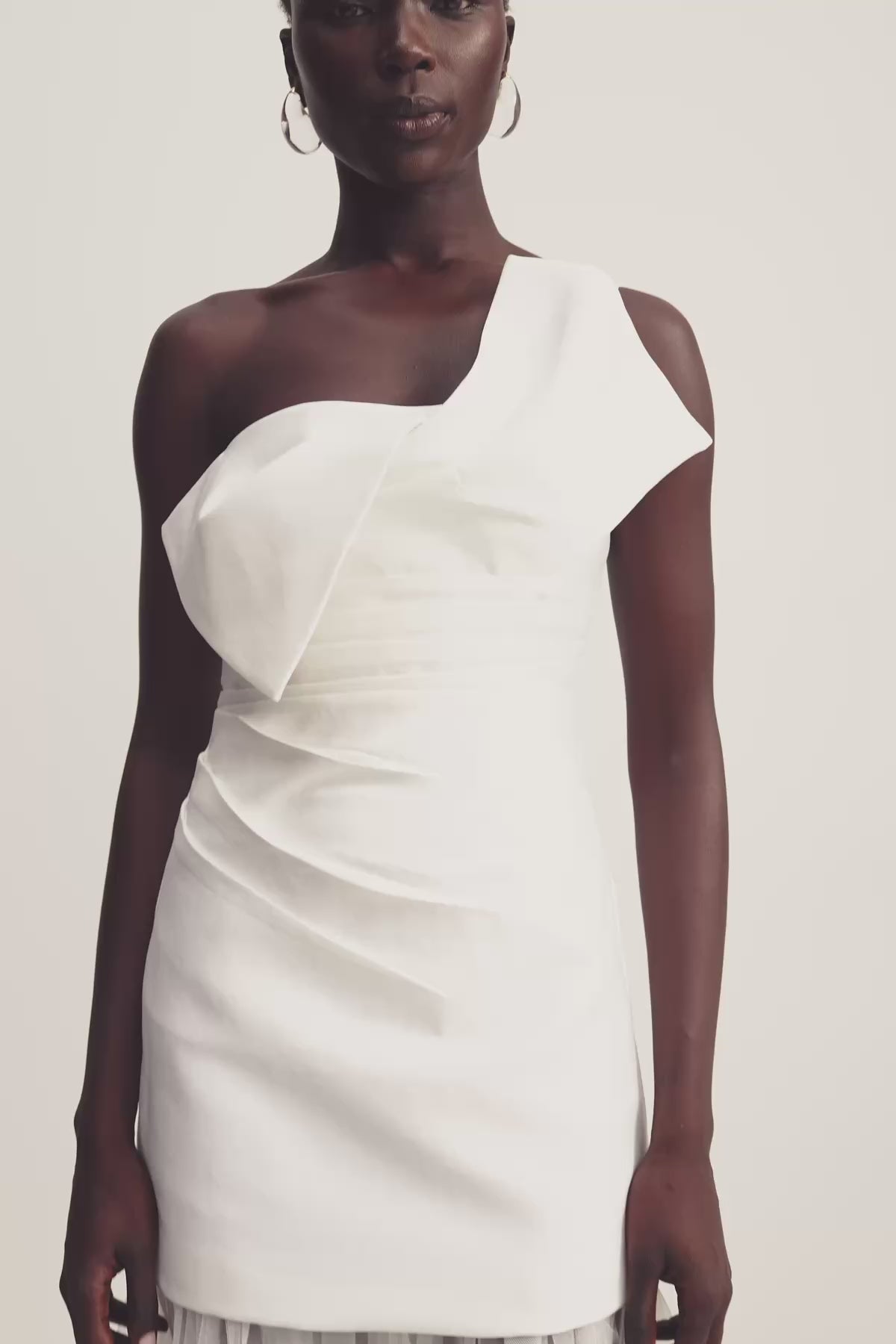 Otis Twist Knot Mini Dress | Ivory | Dresses | Shona Joy