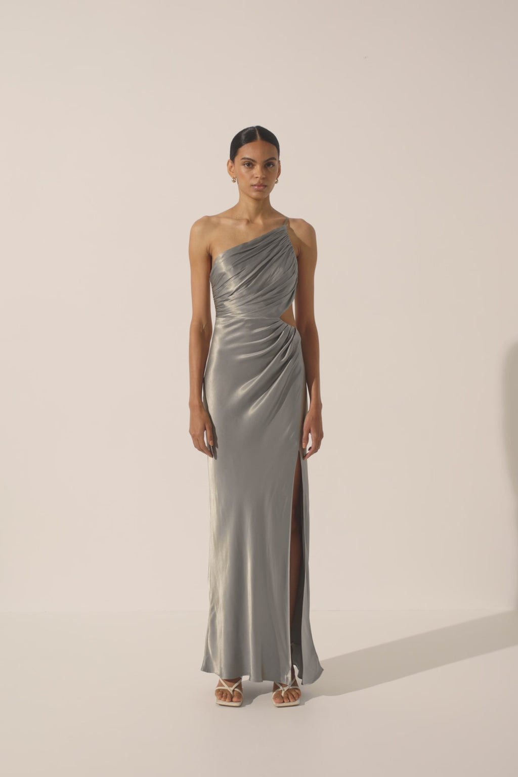 la lune asymmetrical gathered maxi dress desert rose La Lune Asymmetrical Gathered Maxi Dress | Desert Rose | Dresses