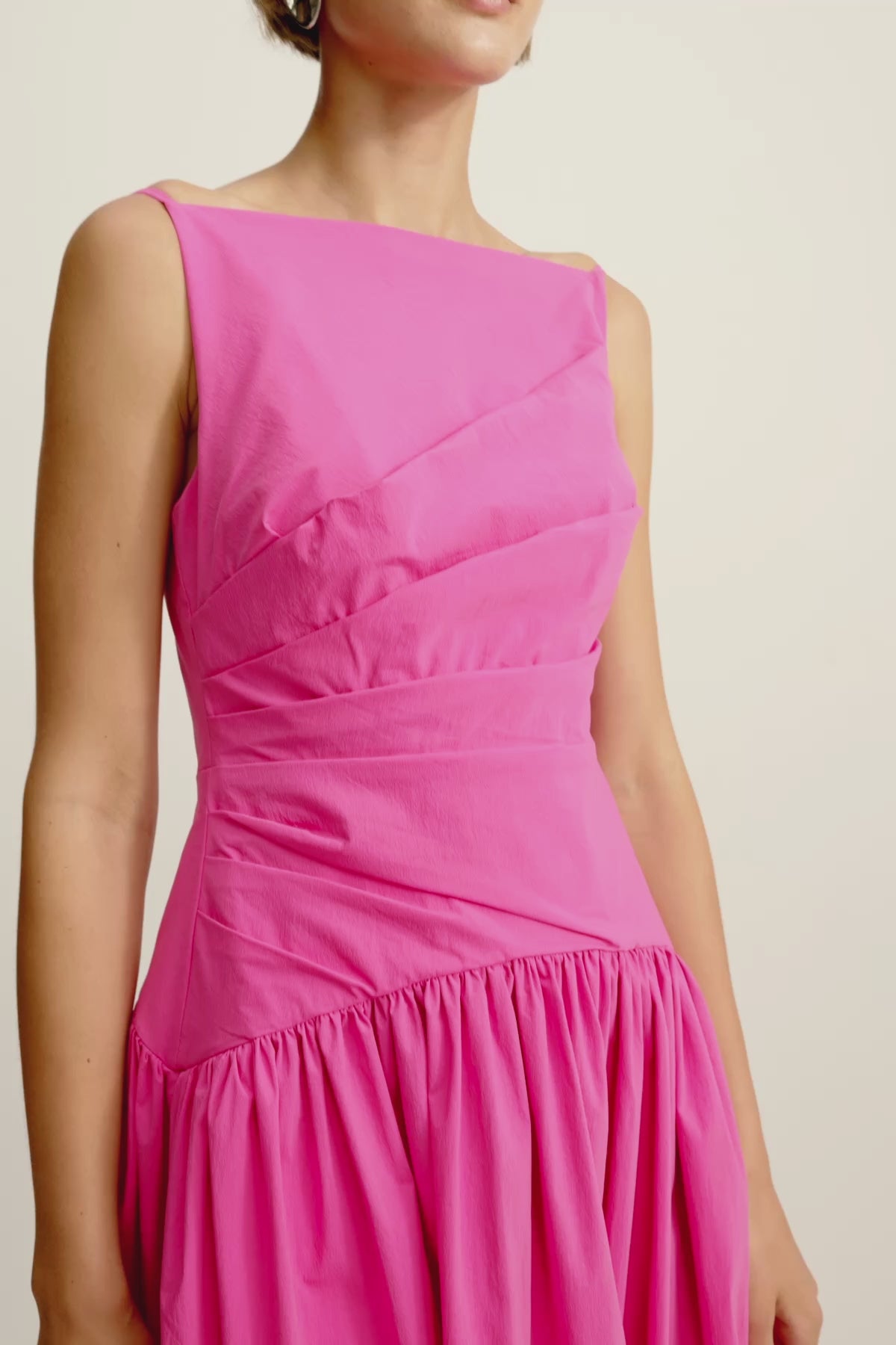 Campbell Square Neck Maxi Dress | Vivid Pink | Dresses