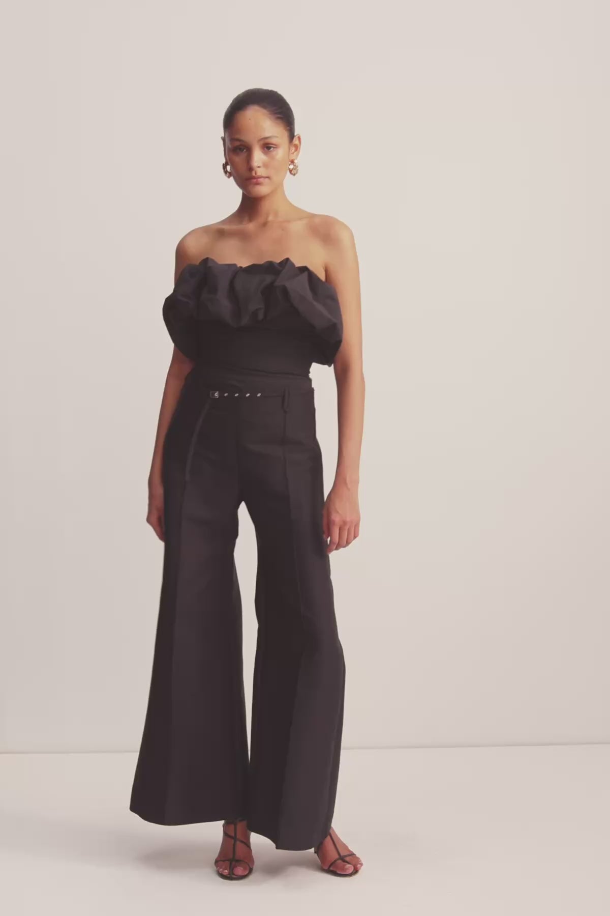 Otis Wide Leg Belted Pant | Black | Pants | Shona Joy