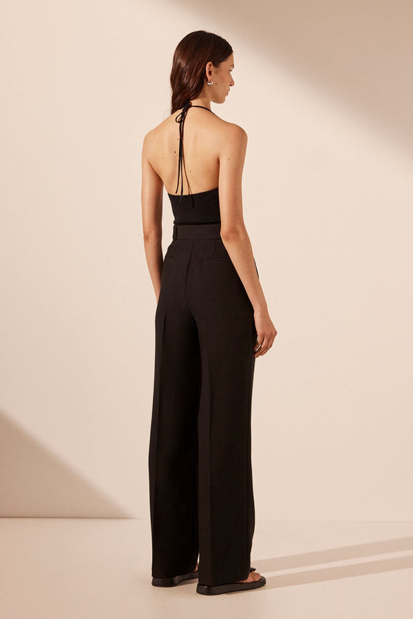 IRENA HIGH WAISTED TAILORED PANT - BLACK_B
