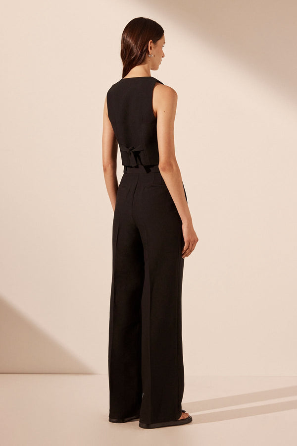IRENA TAILORED FITTED VEST - BLACK_B
