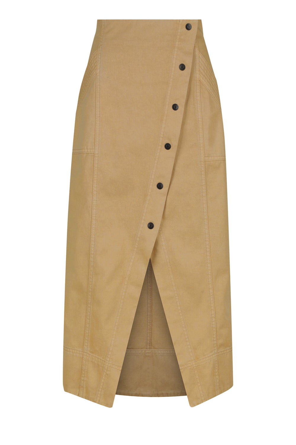 Cassandra Wrap Panelled Midi Skirt | Sand | Skirts | Shona Joy