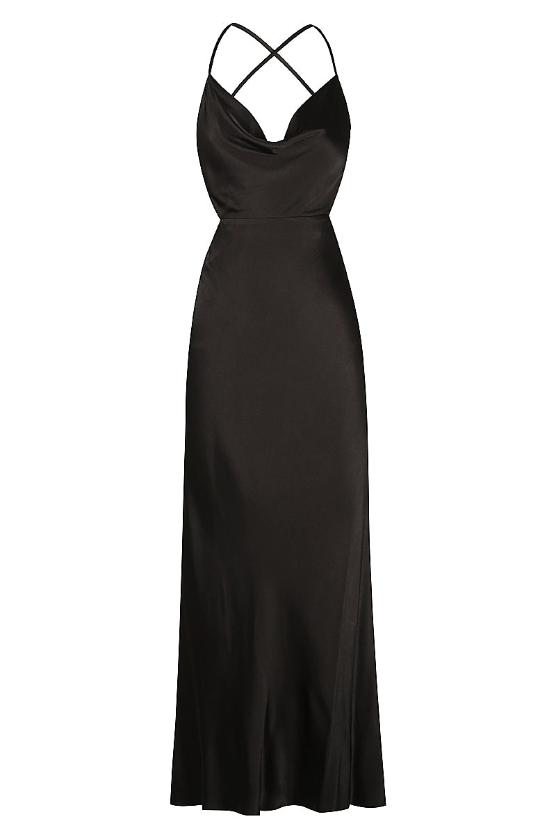 Thalia Bias Cut Out Midi Dress | Black | Dresses | Shona Joy